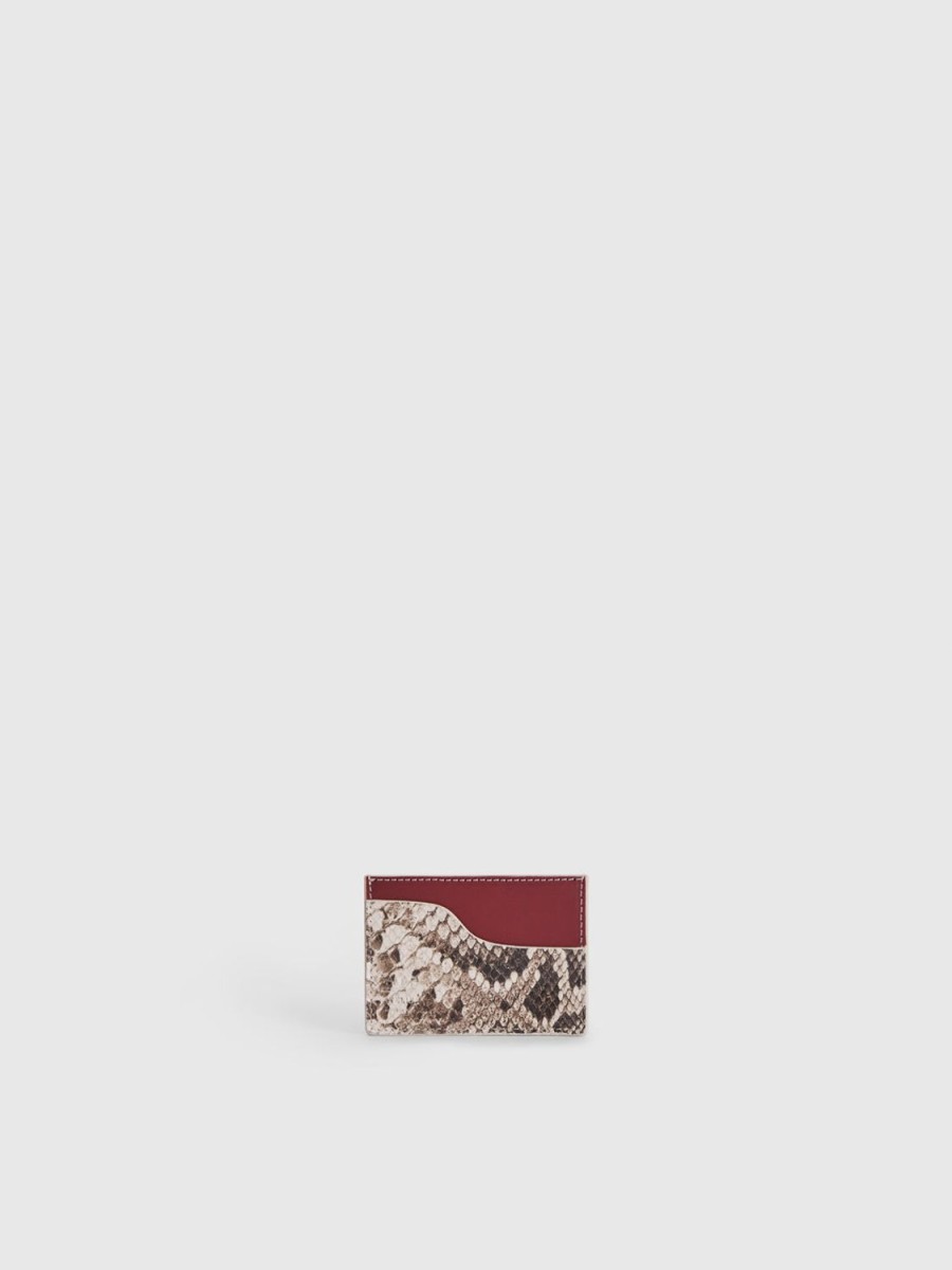 ATP Atelier Vinci Printed Snake/Leather Card Holder | Small Leather Goods