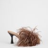 ATP Atelier Costanza Feathers/Leather Heeled Sandals | Sandals