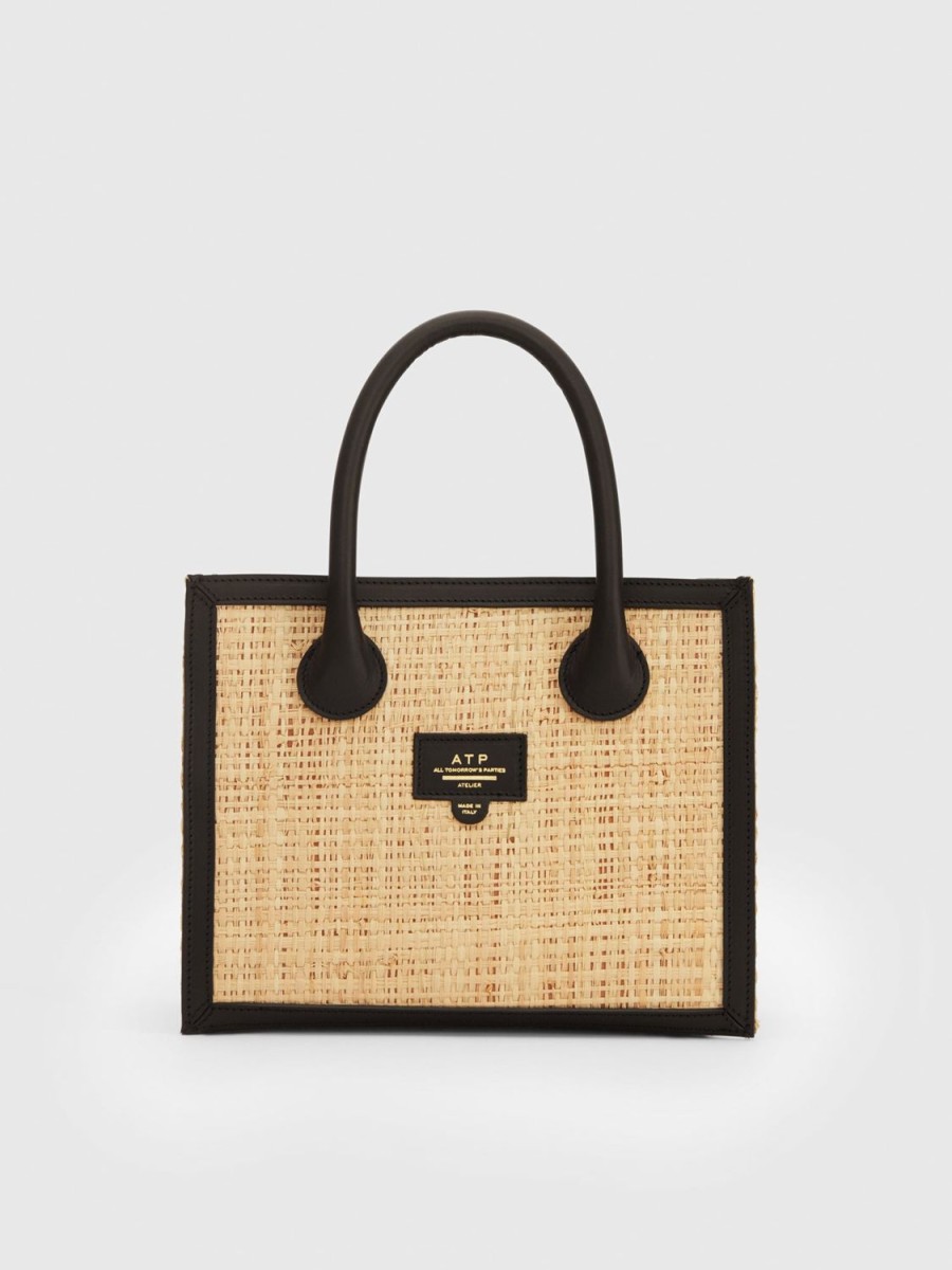 ATP Atelier Scario Raffia/Leather Mini Handbag | Handbags