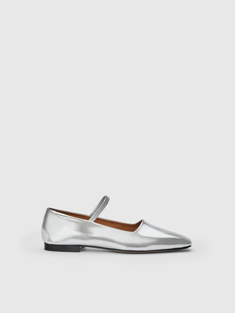 ATP Atelier Petina Metallic Leather Mary Jane Flats | Flats