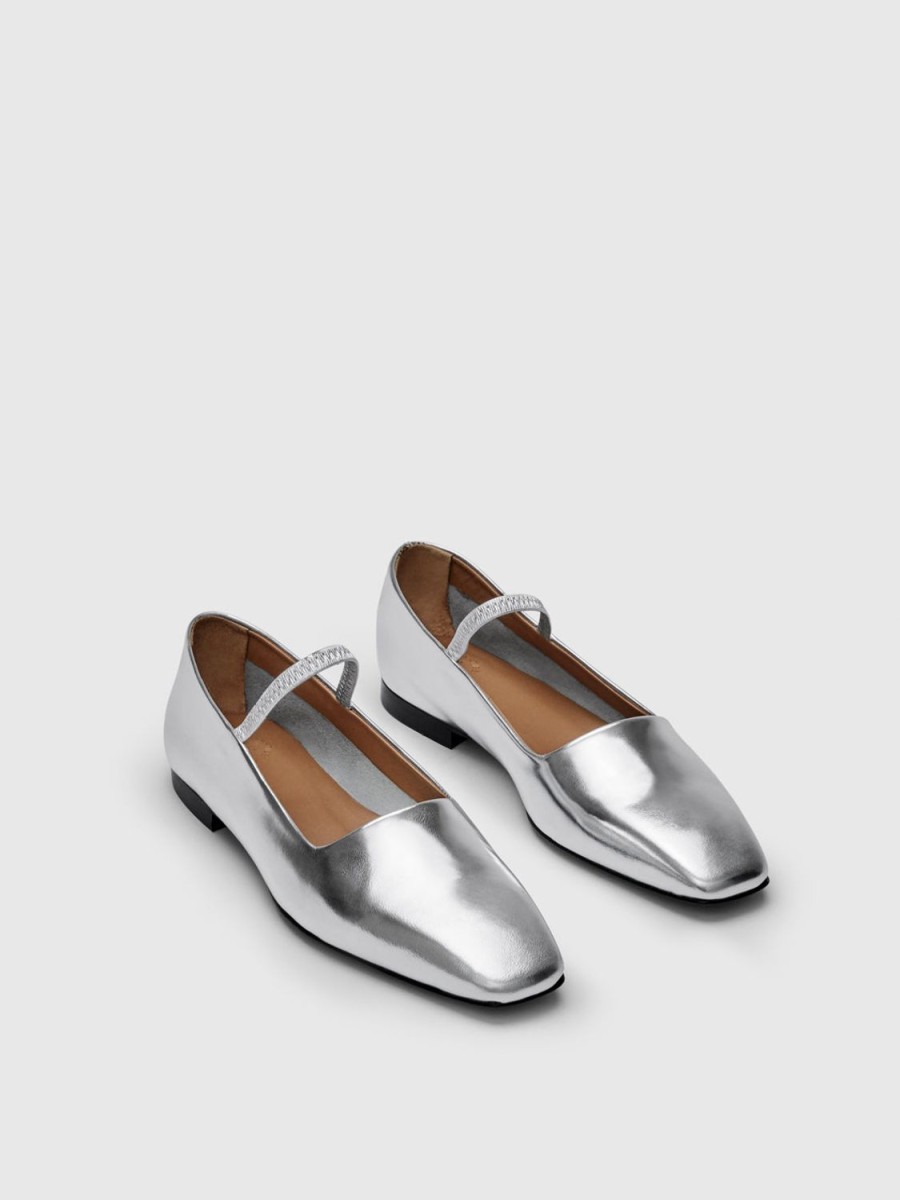 ATP Atelier Petina Metallic Leather Mary Jane Flats | Flats